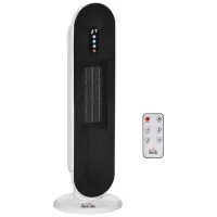 Calefactor temporizador 24h, 2000w, 2 modos, oscilación, metal, blanco+negro, casa, navidad