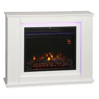Chimenea eléctrica, llamas realistas 12 colores, 5 brillos, mando, temporizador, negro