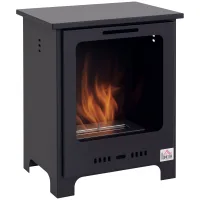 Chimenea bioetanol, capacidad 0,9l, llama hasta 3h, negro