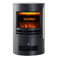 Chimenea eléctrica de pie 900/2000w, efecto llama, temperatura ajustable, protección sobrecalentamiento, 41x41x64,5 cm, negro