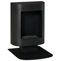 Chimenea bioetanol depósito 0,9l, cobertura 20 m², 46,5x53x65 cm, negro