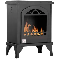 Chimenea bioetanol metal, 3h combustión, depósito 0,9l, 25 m², 41x25x54 cm, negro