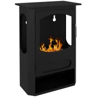 Chimenea bioetanol autoportante, quemador 1,2l, 3h, 20-25 m², negro