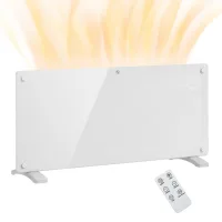 Radiador convección 2000w temperatura ajustable, mando, temporizador, 87x21,5x44,5 cm, blanco