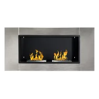 Chimenea bioetanol de pared, 2 quemadores, 3l, 13600btu, 110x54x14,5 cm