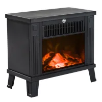 Chimenea deco efecto llama, protección sobrecalentamiento, 13-18 m², 34x17x31 cm, negro