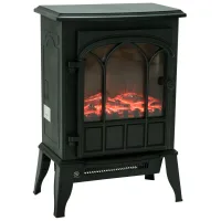 Chimenea eléctrica 1000/2000w, efecto llama, temperatura ajustable, protección sobrecalentamiento, 15-30 m², negro