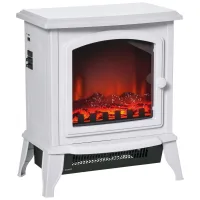 Chimenea deco termostato ajustable, protección sobrecalentamiento, 20-25 m², 36,5x24x45,5 cm, blanco