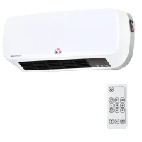 Radiador eléctrico bajo consumo 1000/2000w, pared baño, pantalla led, ipx2, 3 modos, ptc, protección sobrecalentamiento, temporizador, mando, 20-25m²