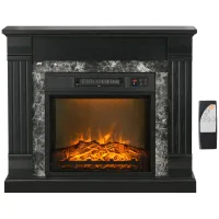 Chimenea eléctrica 1800w deco, efecto llama, mando, temporizador, 80x21,6x67,8 cm, negro