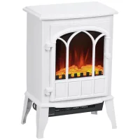 Chimenea eléctrica 1000/2000w, efecto llama, temperatura ajustable, protección sobrecalentamiento, 15-30 m², blanco