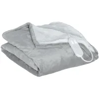 Manta eléctrica 180x130 cm, 9 niveles, temporizador, lavable a máquina, pantalla led, gris