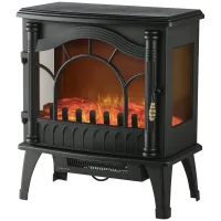 Chimenea eléctrica 1000/2000w, temperatura ajustable, protección sobrecalentamiento, 55x31x58 cm, negro