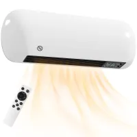Radiador eléctrico pared 2000w, 3 modos, pantalla led, termostato, temporizador, oscilación, blanco