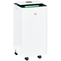 Deshumidificador eléctrico 12l/día, depósito 2,5l, 5 modos, 2 velocidades, temporizador, 25x25x50,5 cm, blanco
