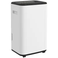 Deshumidificador eléctrico, depósito 6l, 20l/día, 3 modos, 2 velocidades, temporizador, 33,5x26x53 cm, blanco