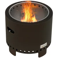 Brasero pozo fuego barril, resistente intemperie, 45x45x42 cm, negro+bronce, jardín