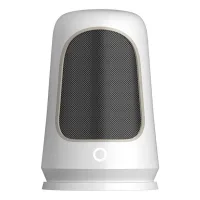 Calefactor eléctrico portátil, calienta rápidamente, mini y compacto, ideal para uso doméstico, 2 velocidades de ventilador (blanco).