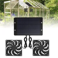 Ventilador doble multifuncional, alimentado por energía solar, 10w, 12v