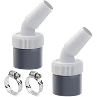 Adaptador de desagüe para lavadora con conexión para manguera de extensión de 40 mm y 2 abrazaderas para manguera.