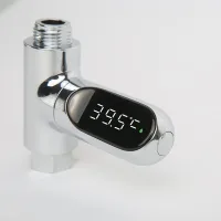 Termómetro para ducha con pantalla digital led y pantalla giratoria de 360° para lecturas de temperatura instantáneas.