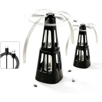 Ventilador repelente de mosquitos - nuevo modelo 2 en 1, juego de dos piezas, recargable, ideal para picnics, fiestas y restaurantes.