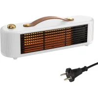 Mini calefactor de ventilador de bajo consumo, 800 w, calefactor cerámico portátil, blanco con asa.