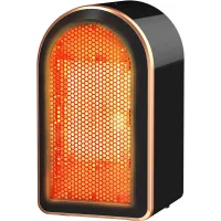 Calefactor eléctrico portátil, calefactor pequeño, cerámica ptc de bajo consumo, calefacción silenciosa, 1200 w, negro.