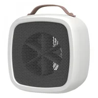 Calefactor de mesa pequeño - calefactor solar portátil pequeño - calefactor enchufable con protección contra quemaduras - nivel 1 - (blanco)