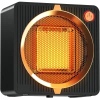 Calefactor pequeño y portátil, silencioso, con energía solar y de pie, ideal para estudios y oficinas. color negro.