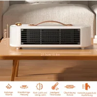 Calefactor cerámico portátil de 800 w con ventilador, termostato para baño, protección contra sobrecalentamiento, a prueba de fugas, color blanco.