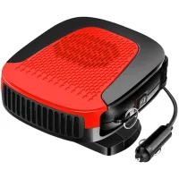 Calefactor y descongelador portátil para coche, descongelador de parabrisas de 150 w, descongelador giratorio de 360°, rojo