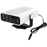 Calefactor para coche, 12 v, 200 w, calentamiento y descongelación rápidos, enchufe giratorio 360° para encendedor de , blanco.
