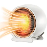 Calefactor eléctrico con ventilador ptc 1200 w, bajo ruido, 2 niveles de calor, silencioso, protección contra sobrecalentamiento (blanco).