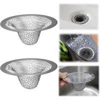 Juego de 3 coladores de fregadero de acero inoxidable, rejilla de desagüe antiatascos para fregadero de cocina, colador de fregadero - 5 cm de diámet