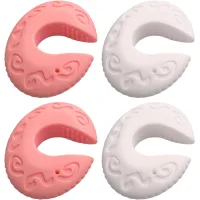 2 pares de clips de silicona para puertas, rosa y blanco, accesorios para el hogar, protección para los dedos de los niños y accesorios de seguridad.