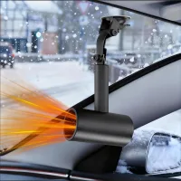 Calefactor para coche de 12 v, calienta de forma rápida y potente; equipado con un soporte de ventosa flexible que permite un ajuste de 360°.