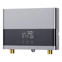 Calentador de agua eléctrico con función instantánea, 220 v 6000 w, compacto, con pantalla digital, apto para fregaderos de cocina y baño (plateado).
