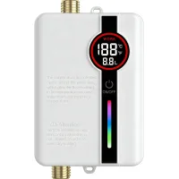 Calentador de agua eléctrico con función instantánea, 220v 3500w, con pantalla digital, apto para cocina, baño y lavadero.