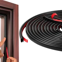 Junta para puerta de entrada tipo d burlete aislante para frío junta de puerta de entrada autoadhesiva de goma para aislamiento acústico m negro