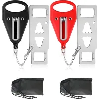 Cerraduras portátiles para puerta, cerraduras de viaje portátiles, cadena de seguridad para viajes de negocios, color negro y rojo.