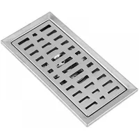 Desagüe rectangular de acero inoxidable para piso, protección de desagüe de baño y ducha, filtro de rejilla para aguas residuales de cocina, 20