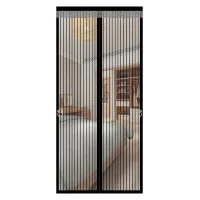 Mosquitera magnética para puertas y ventanas, cortinas mosquiteras para puertas, cortinas de lona con mosquitera (120x210cm, negro)