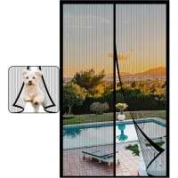 Mosquitera magnética para puertas y ventanas, cortinas mosquiteras para puertas, cortinas de lona con mosquitera (100x210cm, negro)