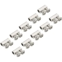 Abrazaderas para cable de acero de 10x4x5mm, 10 piezas de abrazaderas de cable de acero de 3 mm con doble orificio, accesorios de bloqueo de cable