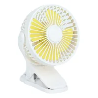 Ventilador usb potente, silencioso, con clip, tres velocidades y ajuste de 720°, ideal para dormitorio y oficina, color blanco.