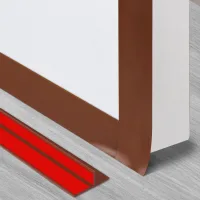 Cinta de sellado de silicona en forma de t para puertas y ventanas para bloquear corrientes de aire frío y reducir el ruido, 6 m×3,5 cm, marrón