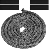 Junta trenzada para inserto y estufa, 12 mm x 2,5 m, junta de fibra de vidrio con 4 cintas, para estufa de leña y chimenea, gris oscuro
