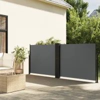 Toldo lateral | toldo exterior | toldo parasol retráctil gris antracita 100x600 cm cfw897861