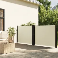 Toldo lateral | toldo exterior | toldo parasol retráctil crema 120x600 cm cfw161874